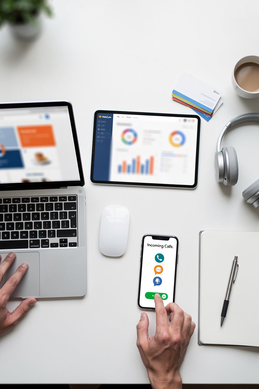 WebZum AI website builder process showing quick setup and Google Ads integration for lead generation